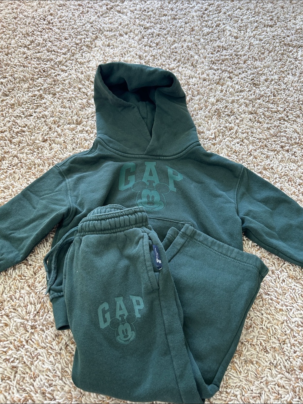 GAP Kids Dark Green Mickey Sweatshirt & Joggers Set